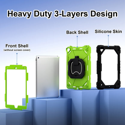 For iPad Air / Air 2 / 9.7 2018/2017 Contrast Color Robot Silicone Hybrid PC Tablet Case(Black Yellow Green) by bashfashion