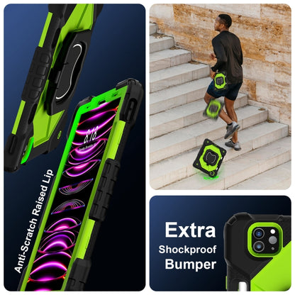 For iPad Pro 11 2022 / Air 10.9 2022 Contrast Color Robot Silicone Hybrid PC Tablet Case(Black Yellow Green) by bashfashion