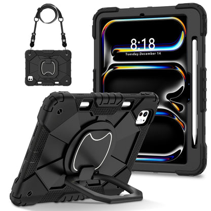 For iPad Pro 11 2025 / 2024 Contrast Color Robot Silicone Hybrid PC Tablet Case(Black) by bashfashion