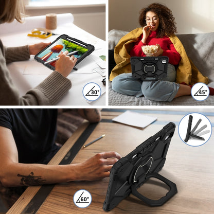 For iPad Pro 11 2025 / 2024 Contrast Color Robot Silicone Hybrid PC Tablet Case(Black) by bashfashion