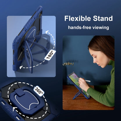 For iPad Air 13 2025 / 2024 Contrast Color Robot Silicone Hybrid PC Tablet Case(Navy Black) by bashfashion