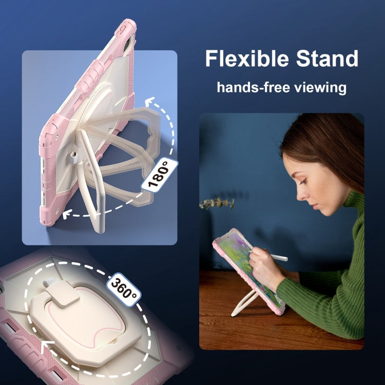 For iPad Air 13 2025 / 2024 Contrast Color Robot Silicone Hybrid PC Tablet Case(Rose Gold Beige) by bashfashion