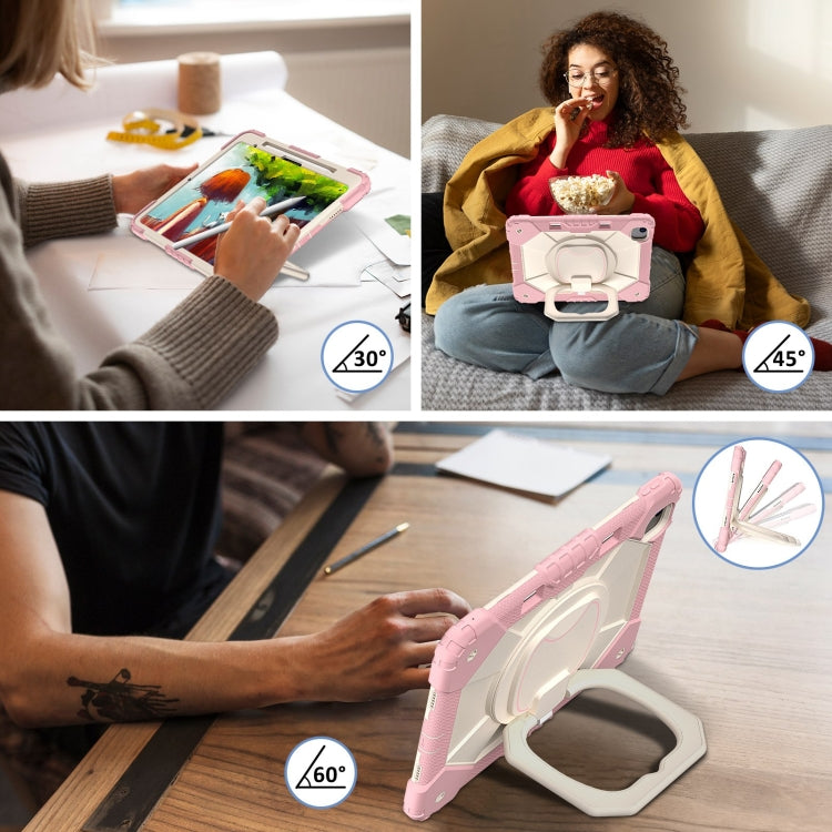 For iPad Air 13 2025 / 2024 Contrast Color Robot Silicone Hybrid PC Tablet Case(Rose Gold Beige) by bashfashion