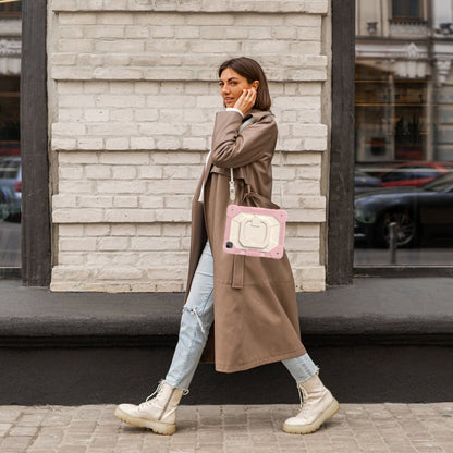 For iPad Air 13 2025 / 2024 Contrast Color Robot Silicone Hybrid PC Tablet Case(Rose Gold Beige) by bashfashion