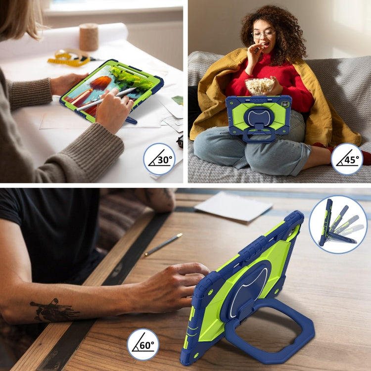 For iPad Pro 13 2025 / 2024 Contrast Color Robot Silicone Hybrid PC Tablet Case(Navy Yellow Green) by bashfashion