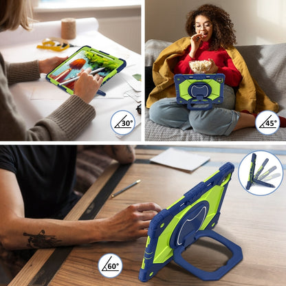 For iPad Pro 13 2025 / 2024 Contrast Color Robot Silicone Hybrid PC Tablet Case(Navy Yellow Green) by bashfashion