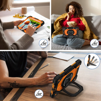 For iPad mini 2024 / mini 6 Contrast Color Robot Silicone Hybrid PC Tablet Case(Black Orange) by bashfashion