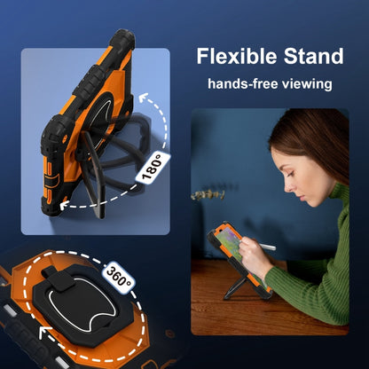 For iPad mini 2024 / mini 6 Contrast Color Robot Silicone Hybrid PC Tablet Case(Black Orange) by bashfashion