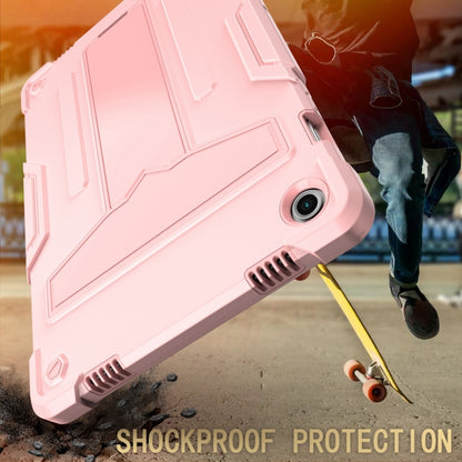 For Samsung Galaxy Tab A9+ T Holder Robot Silicone Hybrid PC Tablet Case(Rose Gold) by bashfashion