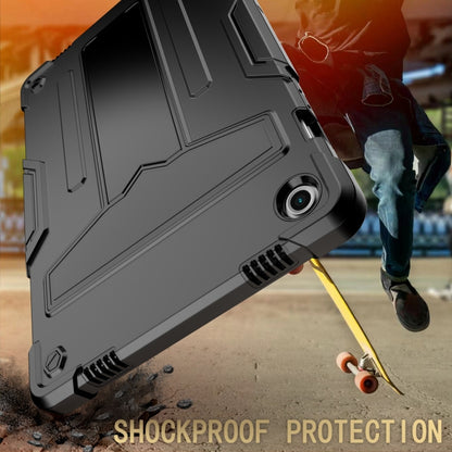 For Samsung Galaxy Tab A9+ T Holder Robot Silicone Hybrid PC Tablet Case(Black) by bashfashion