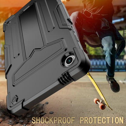 For Samsung Galaxy Tab A9 T Holder Robot Silicone Hybrid PC Tablet Case(Black) by bashfashion