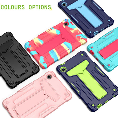 For Samsung Galaxy Tab A9 T Holder Robot Silicone Hybrid PC Tablet Case(Black) by bashfashion