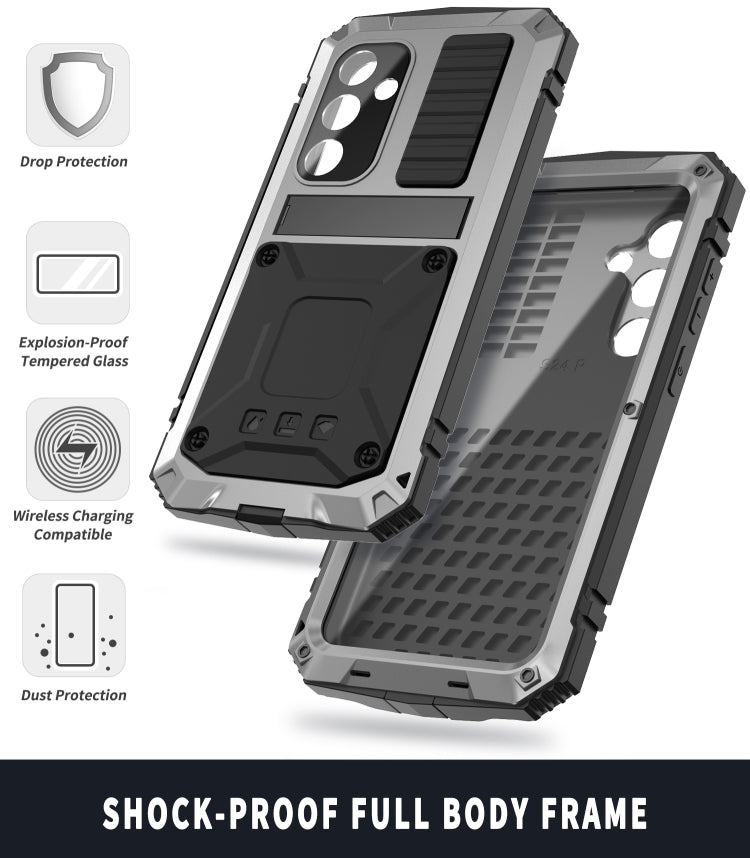 For Samsung Galaxy S24+ 5G R-JUST Life Waterproof Dustproof Shockproof Phone Case(Silver) by R-JUST