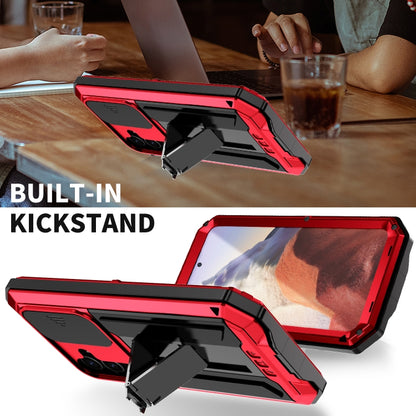 For Samsung Galaxy S24 5G R-JUST Sliding Camera Life Waterproof Holder Phone Case(Red) by R-JUST