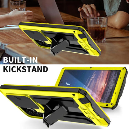 For Samsung Galaxy S25 Ultra 5G R-JUST Sliding Camera Life Waterproof Holder Phone Case(Yellow) by R-JUST