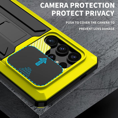 For Samsung Galaxy S25 Ultra 5G R-JUST Sliding Camera Life Waterproof Holder Phone Case(Yellow) by R-JUST