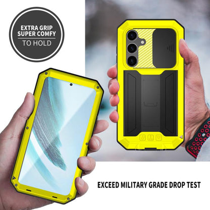 For Samsung Galaxy S25+ 5G R-JUST Sliding Camera Life Waterproof Holder Phone Case(Yellow) by R-JUST