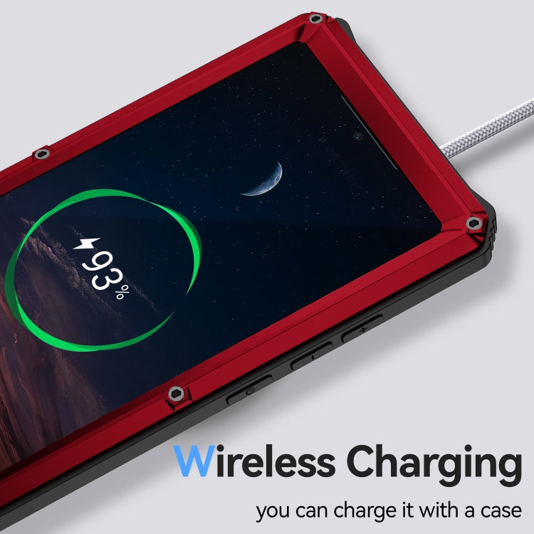 For Samsung Galaxy S24 Ultra 5G R-JUST Life Waterproof Dustproof Shockproof Holder Phone Case(Red) by R-JUST