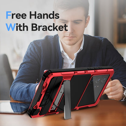 For Samsung Galaxy S24 Ultra 5G R-JUST Life Waterproof Dustproof Shockproof Holder Phone Case(Red) by R-JUST