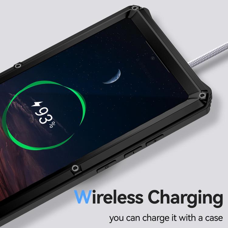 For Samsung Galaxy S25 Ultra 5G R-JUST Life Waterproof Dustproof Shockproof Holder Phone Case(Black) by R-JUST