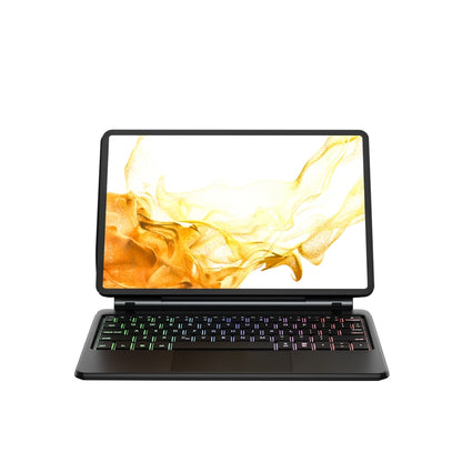 For Samsung Galaxy Tab S9 FE/S9/S8 M11P-B-S9 Magnetic Bluetooth Keyboard Leather Tablet Case(Black) by bashfashion