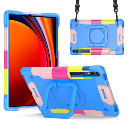 For Samsung Galaxy Tab S9 FE+ / S9+ Handle Robot Silicone Hybrid PC Tablet Case(Camouflage Blue) by bashfashion