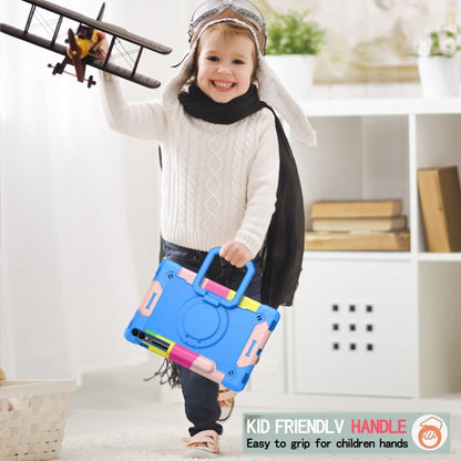 For Samsung Galaxy Tab S9 FE+ / S9+ Handle Robot Silicone Hybrid PC Tablet Case(Camouflage Blue) by bashfashion