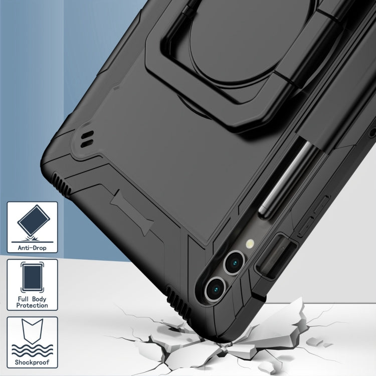 For Samsung Galaxy Tab S9 FE+ / S9+ Handle Robot Silicone Hybrid PC Tablet Case(Black) by bashfashion