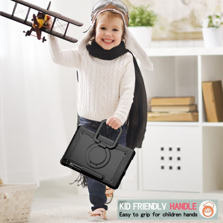 For Samsung Galaxy Tab S9 FE+ / S9+ Handle Robot Silicone Hybrid PC Tablet Case(Black) by bashfashion