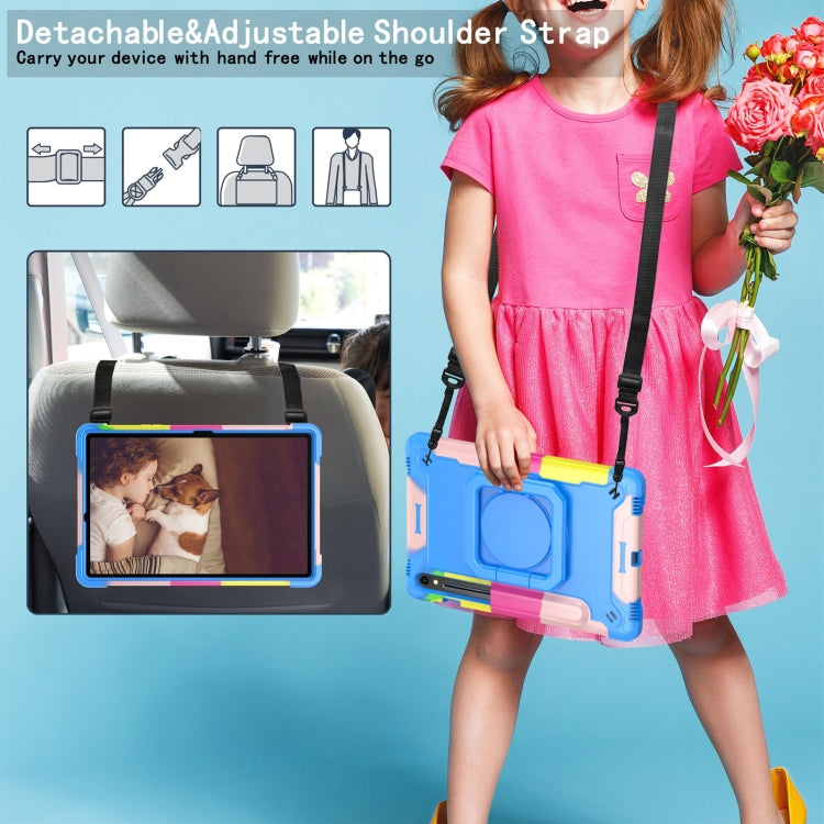 For Samsung Galaxy Tab S9 FE / S9 Handle Robot Silicone Hybrid PC Tablet Case(Camouflage Blue) by bashfashion