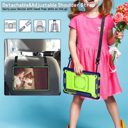 For Samsung Galaxy Tab S9 FE / S9 Handle Robot Silicone Hybrid PC Tablet Case(Navy Yellow Green) by bashfashion