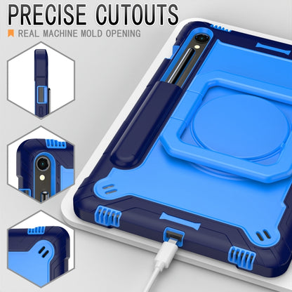 For Samsung Galaxy Tab S9 FE / S9 Handle Robot Silicone Hybrid PC Tablet Case(Navy Blue Blue) by bashfashion