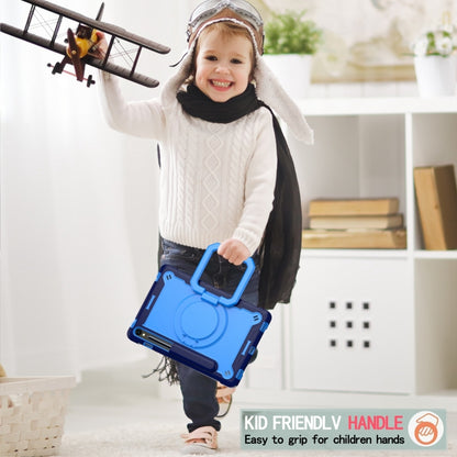 For Samsung Galaxy Tab S9 FE / S9 Handle Robot Silicone Hybrid PC Tablet Case(Navy Blue Blue) by bashfashion