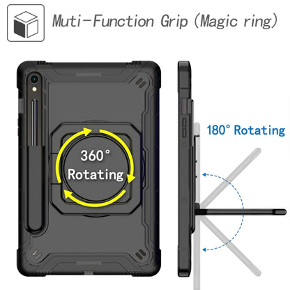 For Samsung Galaxy Tab S9 FE / S9 Handle Robot Silicone Hybrid PC Tablet Case(Black) by bashfashion