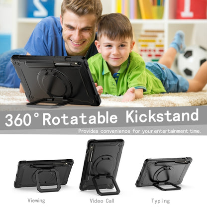 For Samsung Galaxy Tab S9 FE / S9 Handle Robot Silicone Hybrid PC Tablet Case(Black) by bashfashion