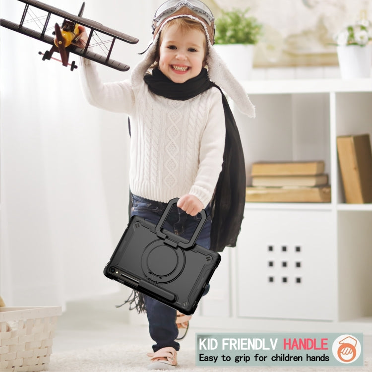 For Samsung Galaxy Tab S9 FE / S9 Handle Robot Silicone Hybrid PC Tablet Case(Black) by bashfashion