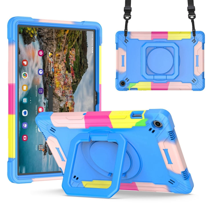 For Samsung Galaxy Tab A9+ Handle Robot Silicone Hybrid PC Tablet Case(Camouflage Blue) by bashfashion