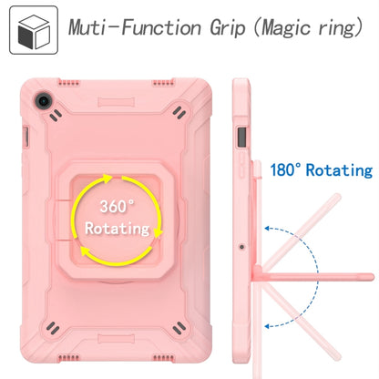 For Samsung Galaxy Tab A9+ Handle Robot Silicone Hybrid PC Tablet Case(Rose Gold) by bashfashion