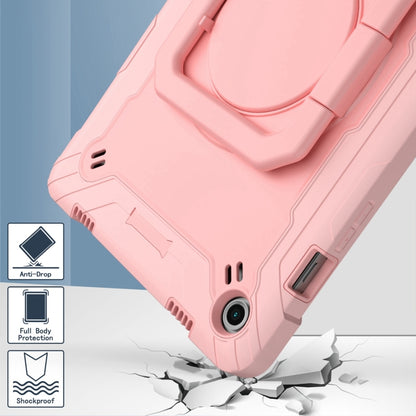 For Samsung Galaxy Tab A9+ Handle Robot Silicone Hybrid PC Tablet Case(Rose Gold) by bashfashion