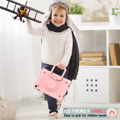 For Samsung Galaxy Tab A9+ Handle Robot Silicone Hybrid PC Tablet Case(Rose Gold) by bashfashion