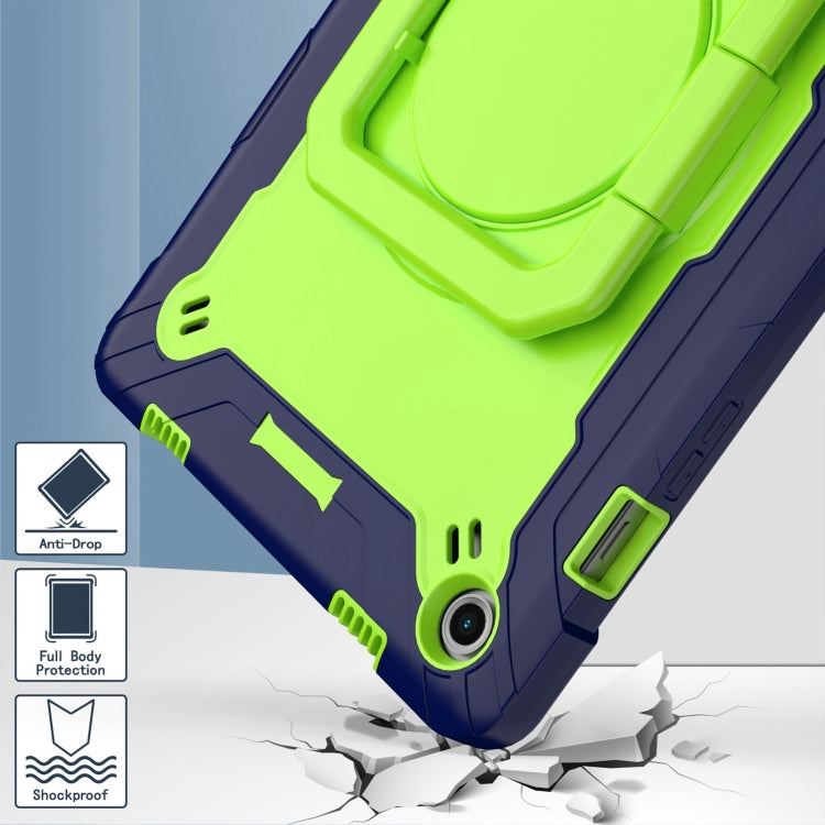 For Samsung Galaxy Tab A9+ Handle Robot Silicone Hybrid PC Tablet Case(Navy Yellow Green) by bashfashion