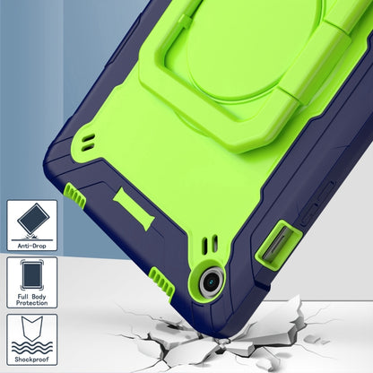 For Samsung Galaxy Tab A9+ Handle Robot Silicone Hybrid PC Tablet Case(Navy Yellow Green) by bashfashion