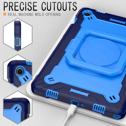 For Samsung Galaxy Tab A9+ Handle Robot Silicone Hybrid PC Tablet Case(Navy Blue Blue) by bashfashion