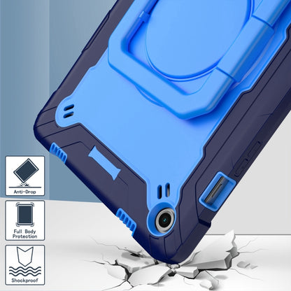For Samsung Galaxy Tab A9+ Handle Robot Silicone Hybrid PC Tablet Case(Navy Blue Blue) by bashfashion