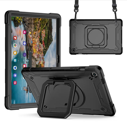 For Samsung Galaxy Tab A9+ Handle Robot Silicone Hybrid PC Tablet Case(Black) by bashfashion