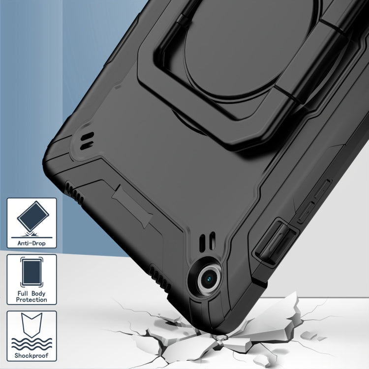 For Samsung Galaxy Tab A9+ Handle Robot Silicone Hybrid PC Tablet Case(Black) by bashfashion