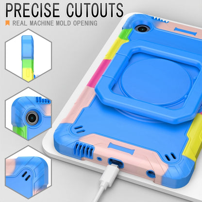 For Samsung Galaxy Tab A9 Handle Robot Silicone Hybrid PC Tablet Case(Camouflage Blue) by bashfashion