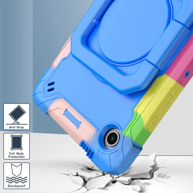 For Samsung Galaxy Tab A9 Handle Robot Silicone Hybrid PC Tablet Case(Camouflage Blue) by bashfashion