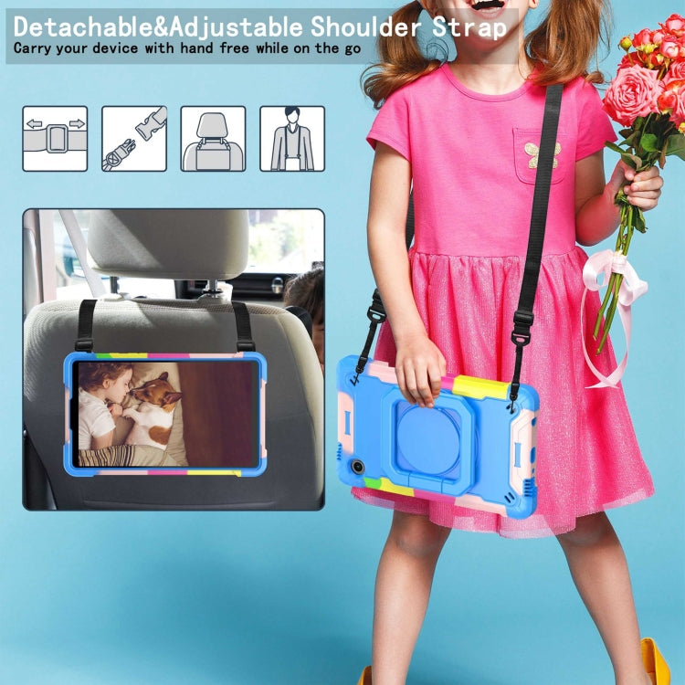 For Samsung Galaxy Tab A9 Handle Robot Silicone Hybrid PC Tablet Case(Camouflage Blue) by bashfashion