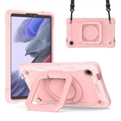 For Samsung Galaxy Tab A9 Handle Robot Silicone Hybrid PC Tablet Case(Rose Gold) by bashfashion